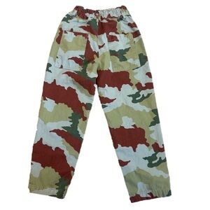ZARA trf collection green burgundy red army camo ankle pants Sz 2